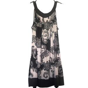 Linea Donatella Black & White Paisley Dress – Size S